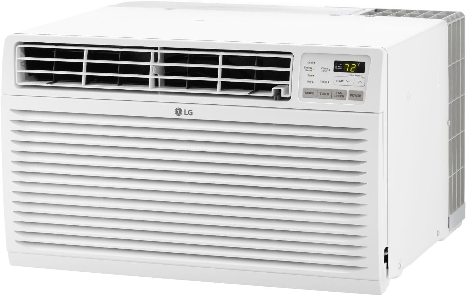 LG 11,800 BTU Through the Wall Air Conditioner, 115V, Cools up to 530 Sq. Ft. for Bedroom, Living Room, Apartment, with Remote, 3 Cool & Fan Speeds, Universal design fits most sleeves, White