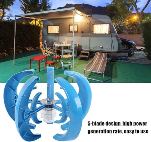 4000W Vertical Wind Turbine Generator Kit with Controller - High-Efficiency Windmill for Home, Garden, RV, Camping, Street Lighting - 12V Black Renewable Energy Solution