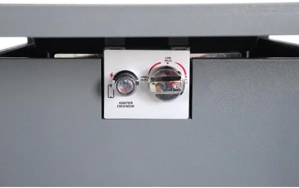 30 Inches Black Powder-Coated Metal Fire Pit with Smoked Glass Lid – Outdoor Patio Fireplace for Backyard, and Camping – Durable & Stylish (1 Doors)