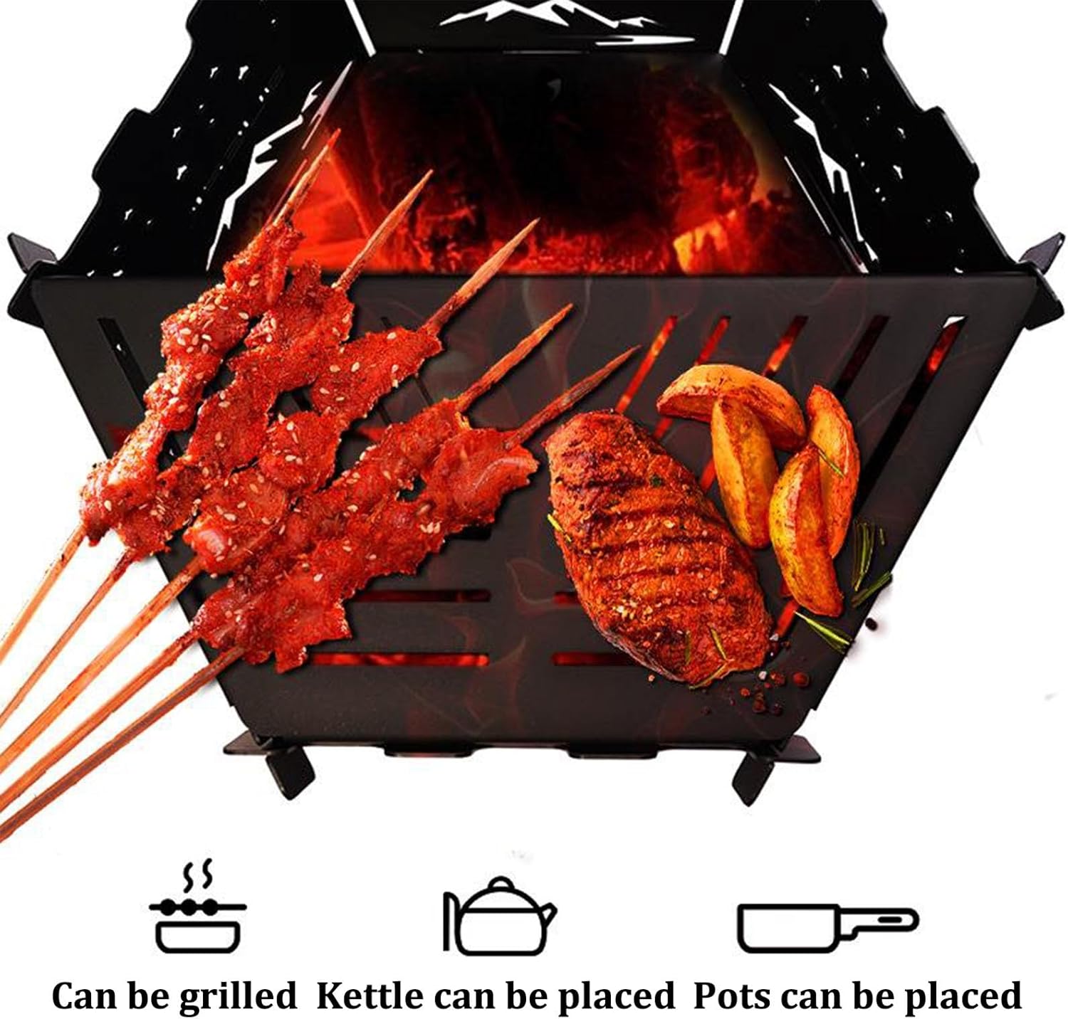 Metal Fire Pits Portable Fire Pit for Camping Incinerator Wood Burning Fire Pit Burning Stove Burn Barrel Outdoor Fire Pit for Patio Picnic Party Backyard.