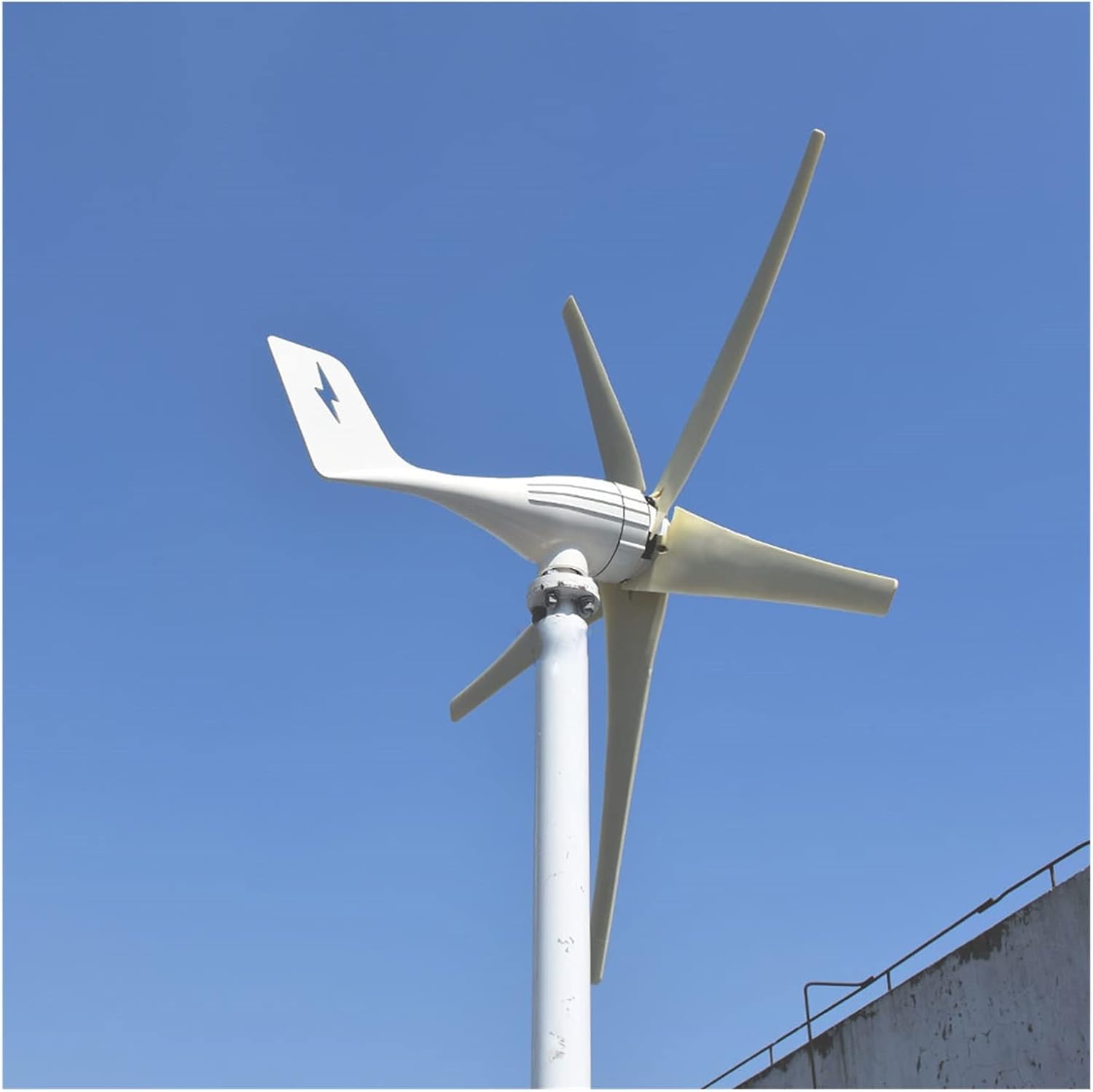 Industrial Wind Turbine Generator Wind Turbine Generator Windwill 600W 800W 12V 24V with 3 Blades 5 Blades MPPT PWM Controller for Homeuse Solar and Wind Power Parts(Red,12V_800W 5 Blades)