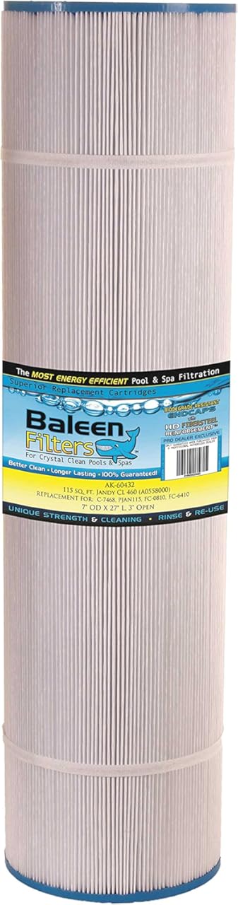 Baleen Filters 115 sq. ft. Pool Filter Replaces Unicel C-7468, Pleatco PJAN115, Filbur FC-0810-Pool and Spa Filter Cartridges Model: AK-60432 (4-Pack)