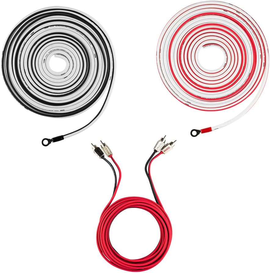 DS18 Hydro MOFCKIT8 8 Gauge Marine Tinned Amplifier Installation Wiring Kit – Up to 960 Watts, OFC 100% Cooper