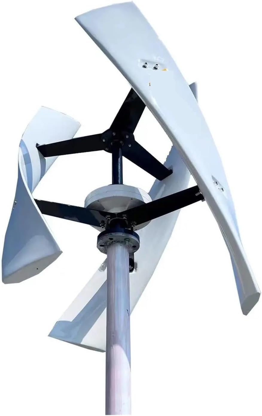 Wind Turbine Generator Kit, Alternative Energy 1000w Wind Generator Vertical Axis Wind Turbine Generator Wind Mill Fan for Home Use for Hybrid Solar Wind System(White,12V_1000W)