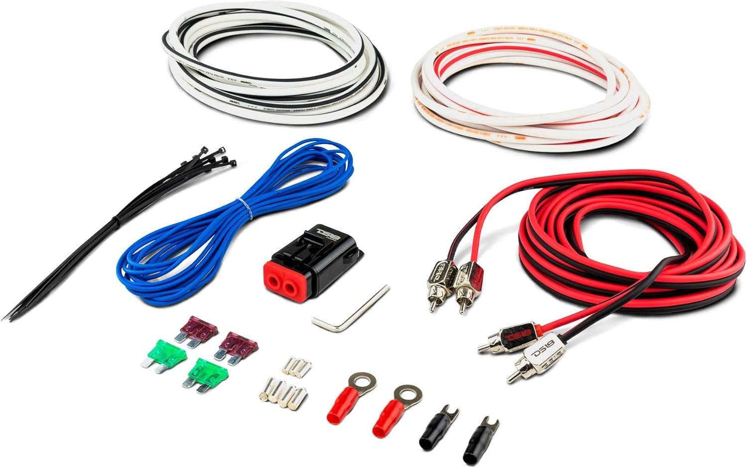DS18 Hydro MOFCKIT8 8 Gauge Marine Tinned Amplifier Installation Wiring Kit – Up to 960 Watts, OFC 100% Cooper