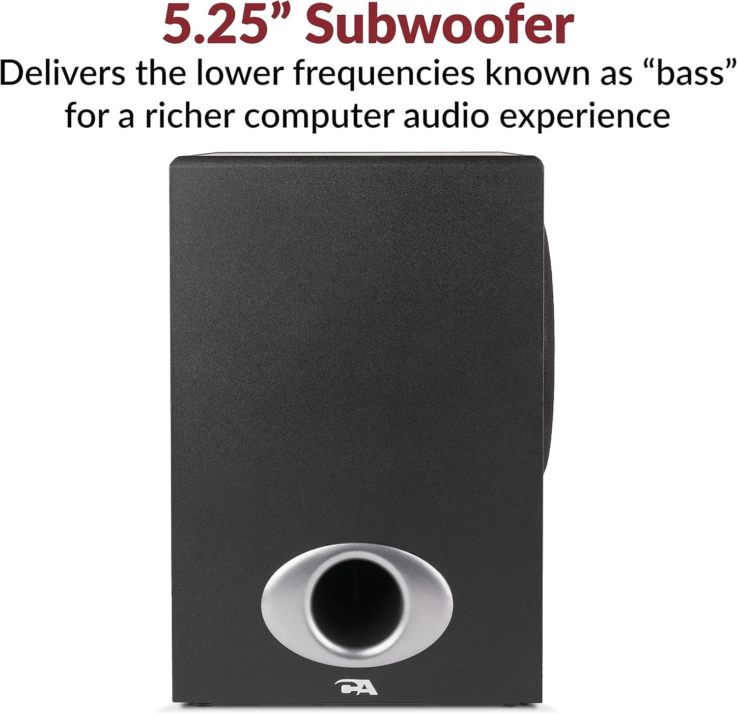 Cyber Acoustics CA-3810 2.1 Multimedia Speaker System with Subwoofer, 80 Watts Peak Power, Strong Bass, Perfect for Music, Movies, and Games