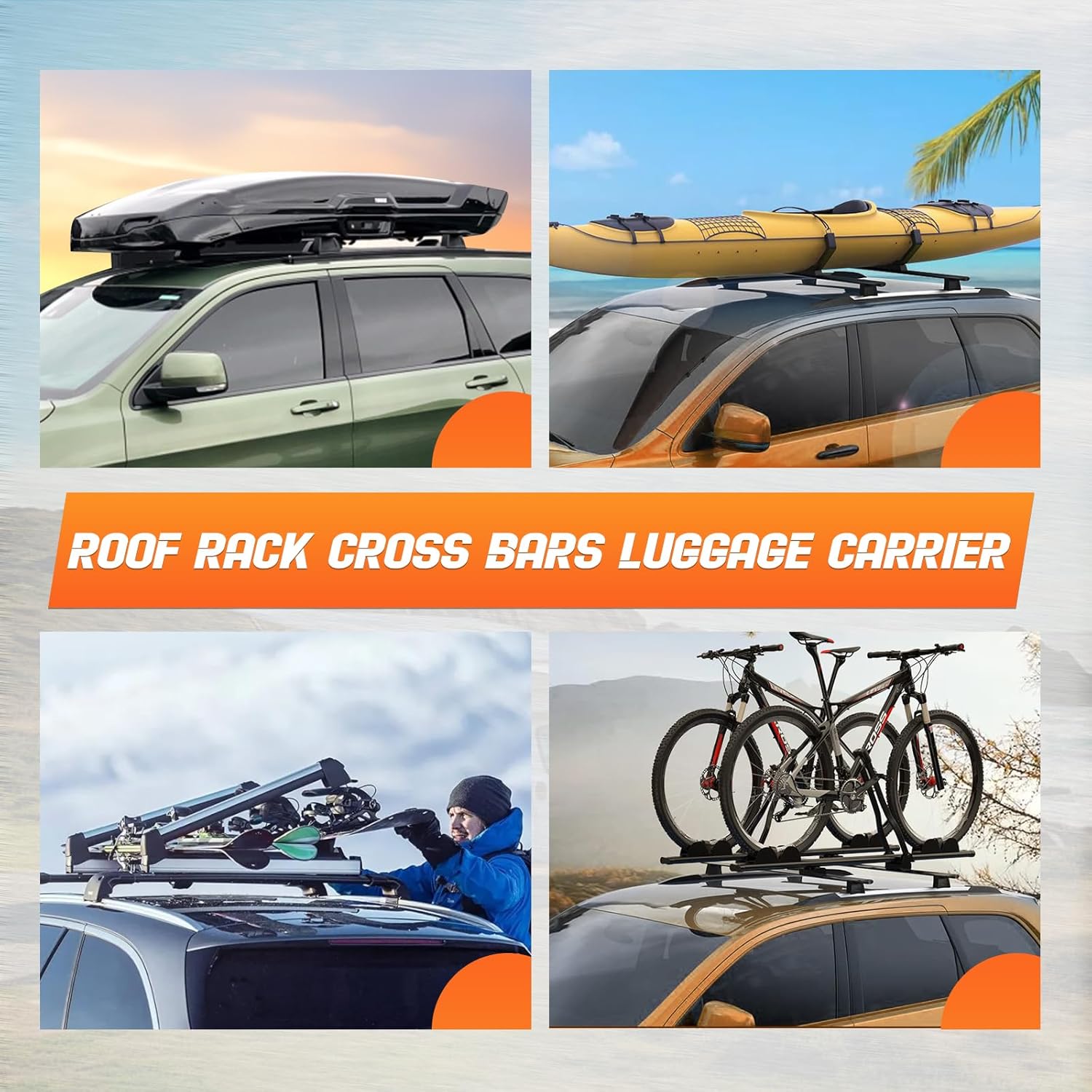 Roof Rack Cross Bars Luggage Carrier Fit for Jeep Grand Cherokee 2011-2021, Capable of Supporting Up to 200 lbs/90 kg, Ideal for Roof Bags, Roof Boxes, Bike Racks, and Various Other Accessories.