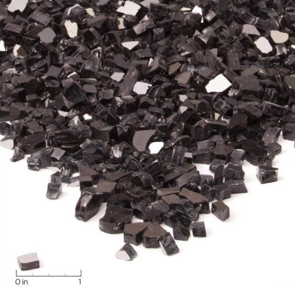 Home Square 2-Piece Set with Small Fire Table and Fire Glass in Slate/Black