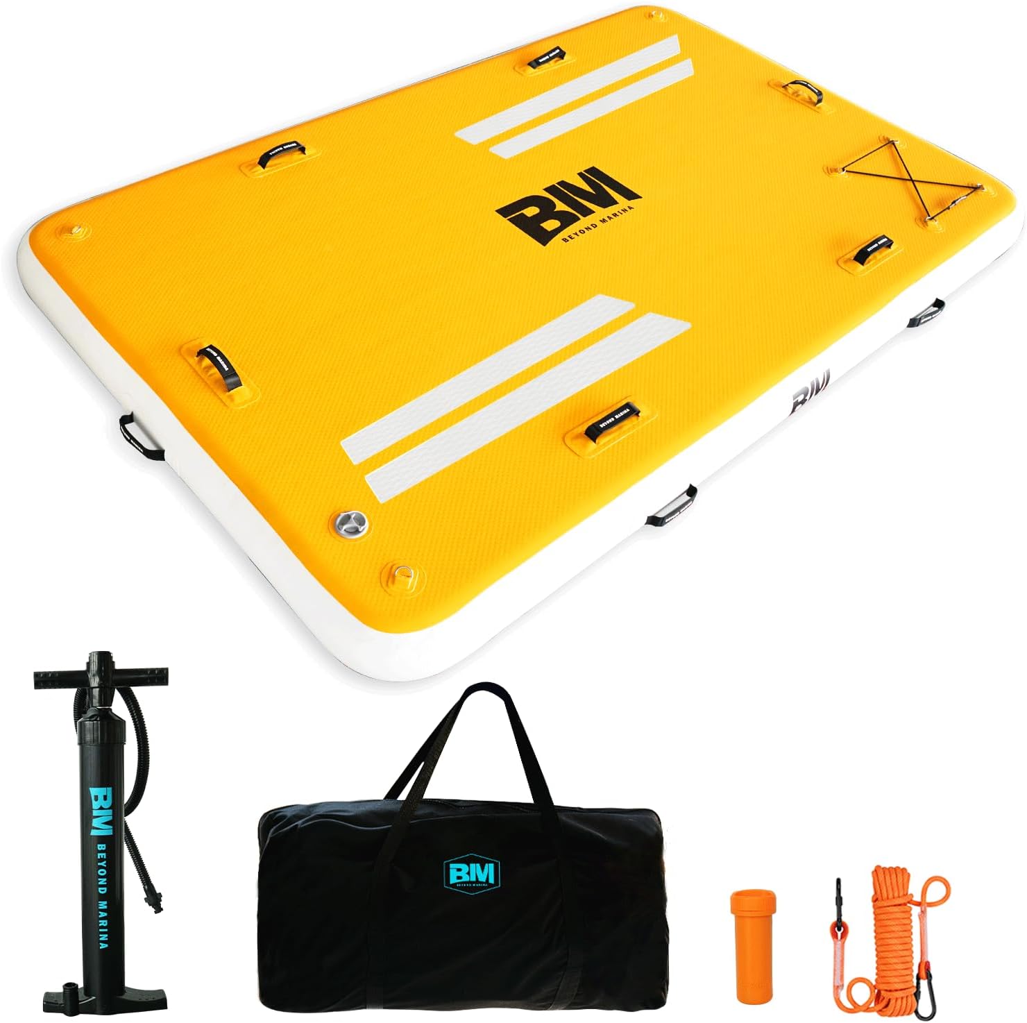 BEYOND MARINA Inflatable Floating Dock, Water Float Platform, Floating Island Dock Pad for Lake, Pool, Ocean Water Play, Carry Bag, Repair kit, 8 x 5ft