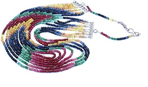 Natural Emerald,Ruby,Sapphire 7 strands 3mm faceted rondelle Beads 23