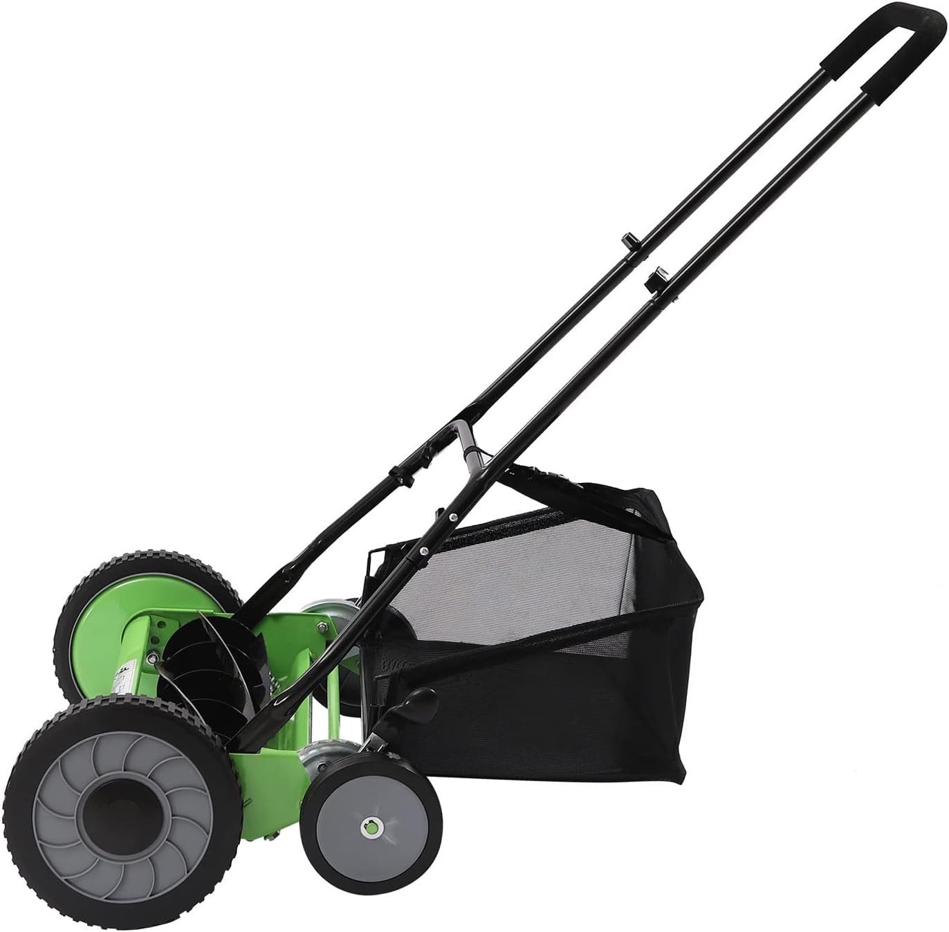 Manual Lawn Mower, 20inch 5 Blades Push Reel Lawn Mower w/Collection Bag for Lawn Mowing in Villas, Parks, Gardens
