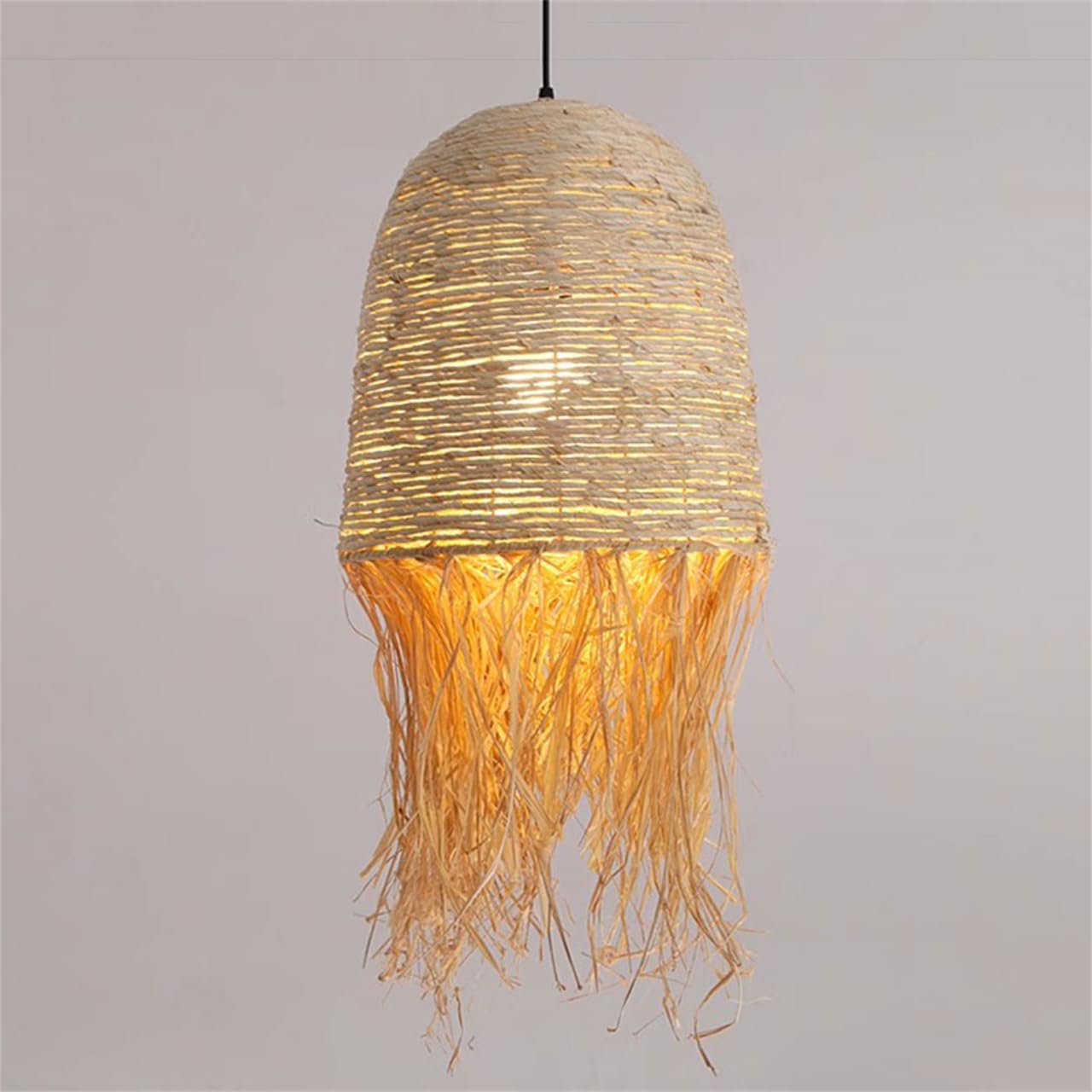 Grass Vine Pendant Lamp Unique Indoor/Outdoor Lighting Fixture Woven Ceiling Light Fixtures for Dining Room Modern Hanging Light Fitting for Kitchen Island, Bar Cafe, Restaurant