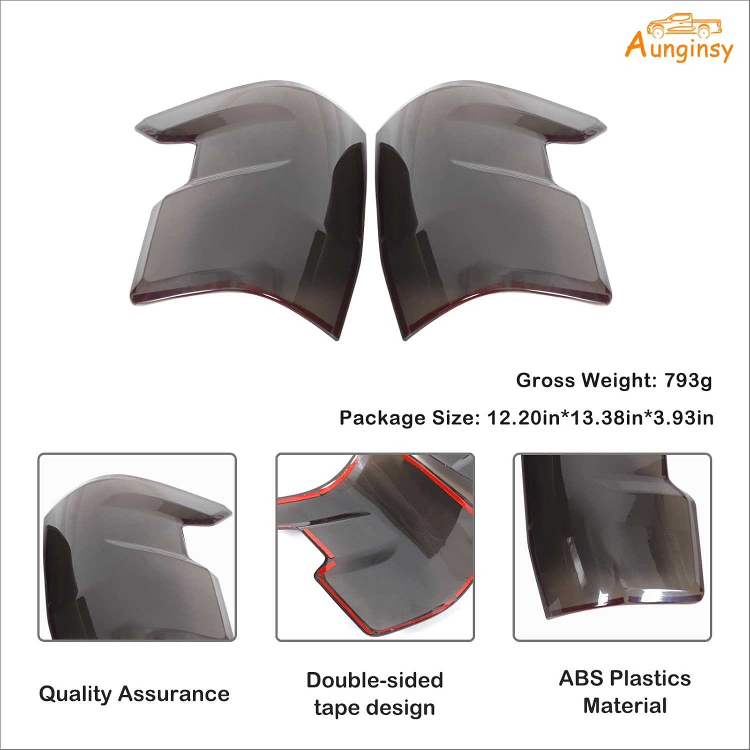 Aunginsy Tail Light Lamp Cover Compatible with Nissan Frontier 2022-2025 Rear Taillight Lamp Cover Shell Shade Smoked Black Frame Bezels Trim Cover Rear Headlight Protection Cover Exterior Accessories