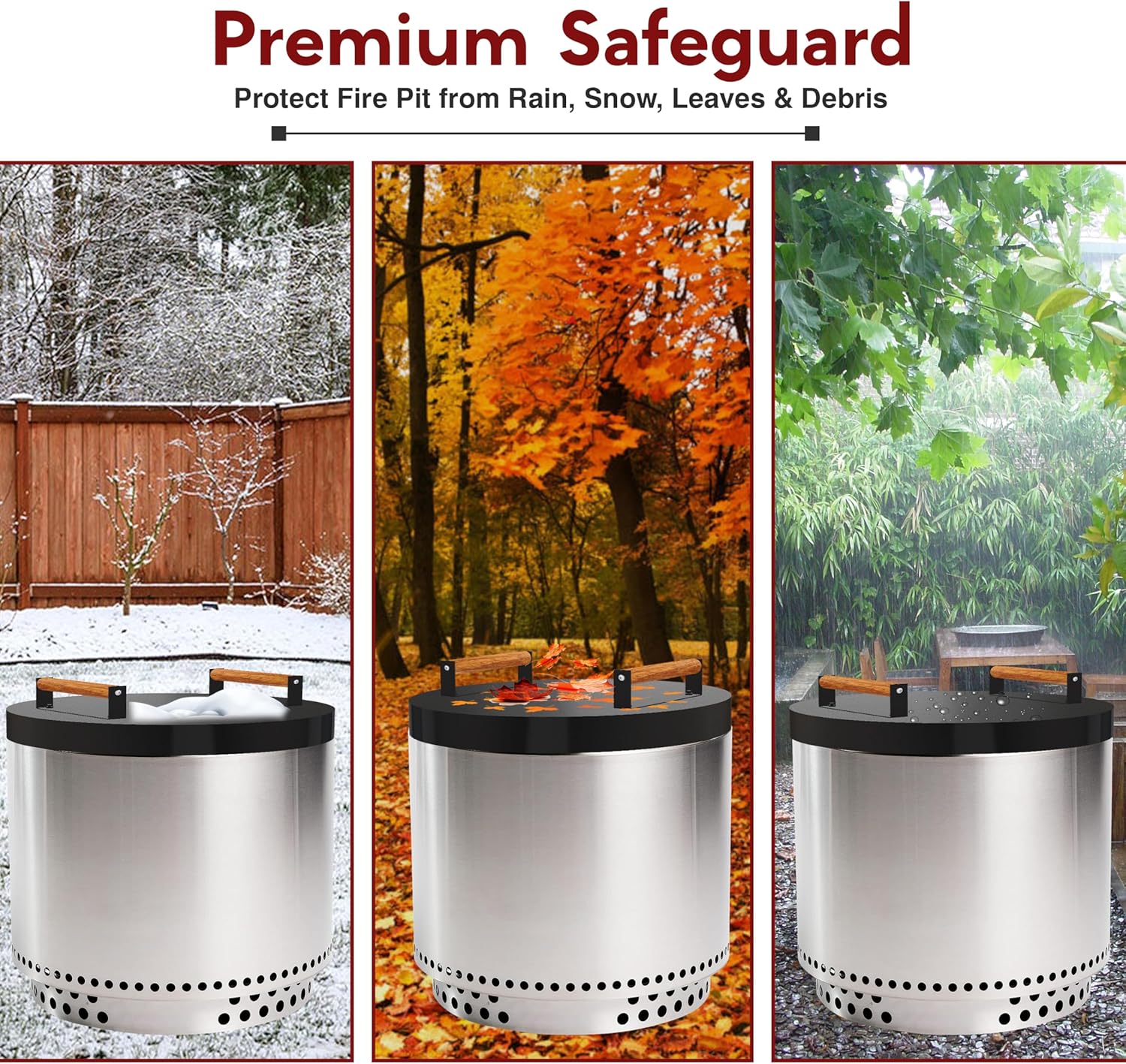 FEBTECH Fire Pit Cover Lid 27.5