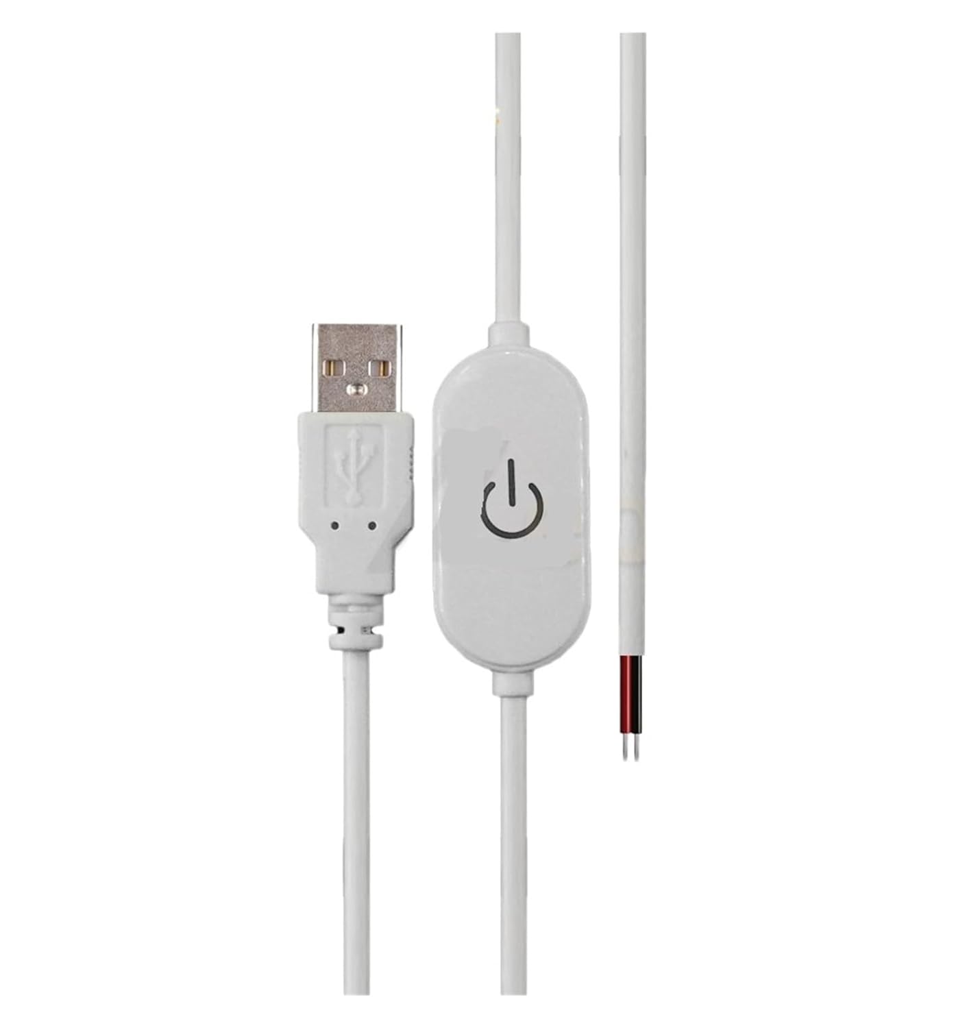 2A 5V Touch Switch Cable 1.5M 2.0A to 2 Wire Output 5-100% dimming Controller(Touch White 25 Pcs)