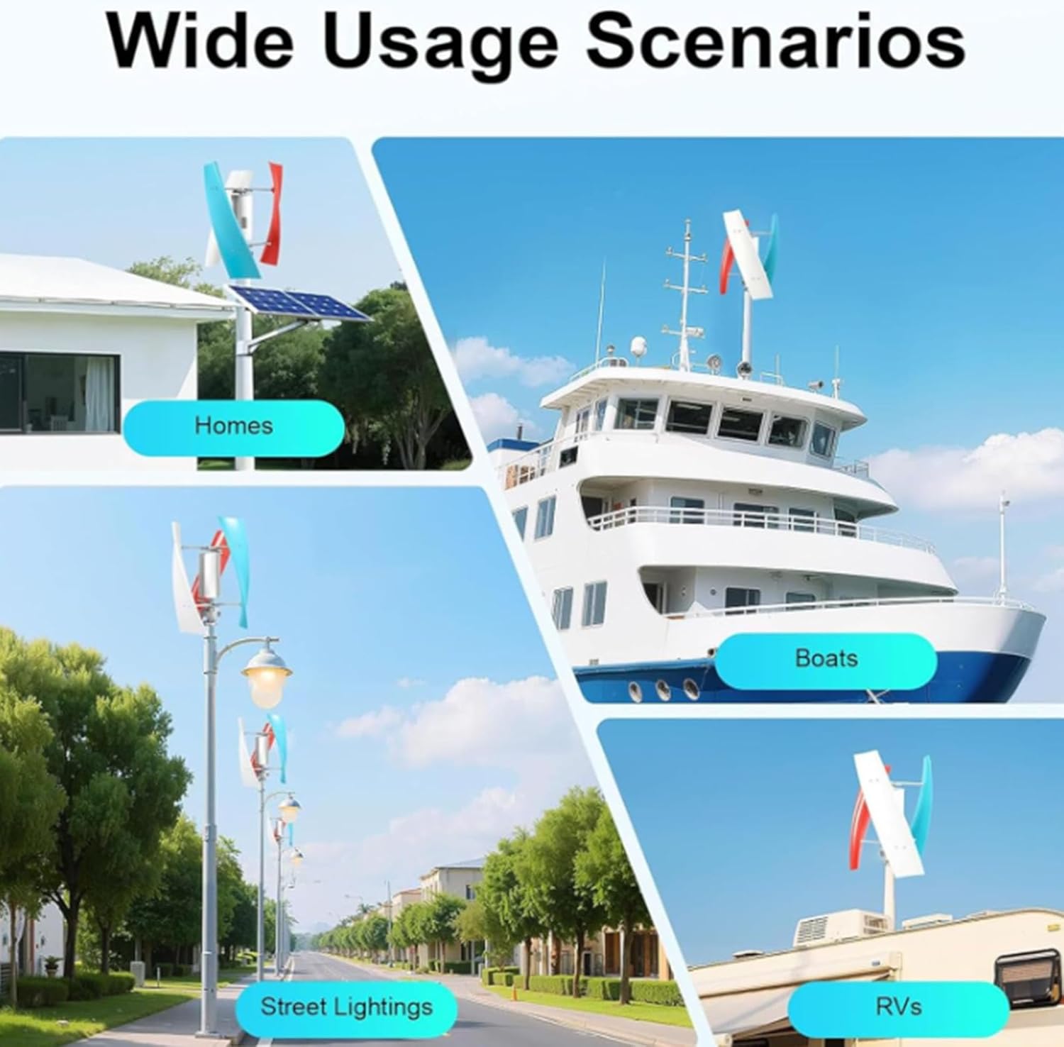 10000W 12V 24V 48V Low Noise Vertical Wind Power Turbine Generator with Mppt Charge Controller Windmill Magnetic Dynamo for Home Farm