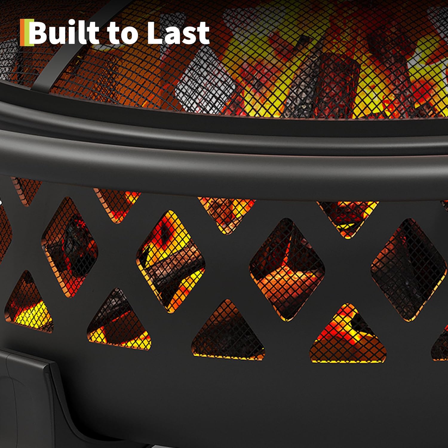 37 Inch Wood Burning Fire Pit with Spark Screen & Poker, Portable Outdoor Firepits for Outside Camping, Backyard, and Patio Use