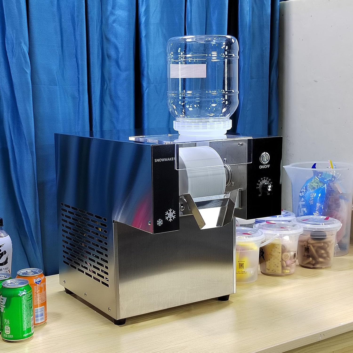 Kolice Automatic Electric Ice Shaved Machine, Snowflake Ice Shaver, 198lbs/day Snowflake Ice Machine, Air Cooling for Home, Parties, Food Truck, Restaurant, Milktea Shops,etc