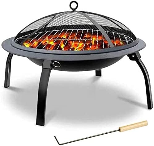 Fire Pit, Outdoor Wood Burning Firepit Portable Steel BBQ Grill,for Backyard, Camping, Picnic, Bonfire, Garden,Family Essential Multifunctional Stove