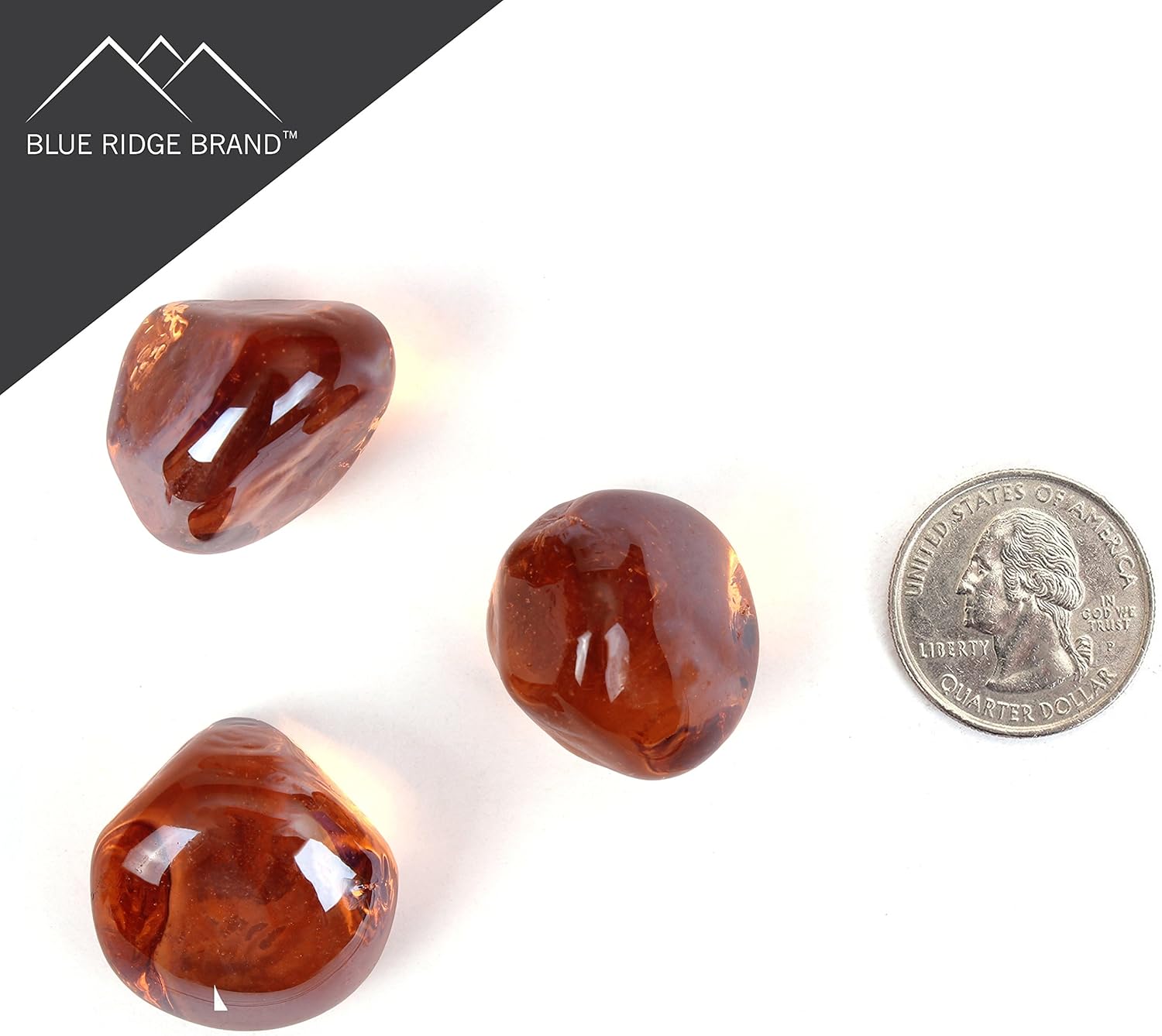 Reflective Fire Pit Glass Diamonds - Professional Grade Fire Glass for Fire Pit - 1