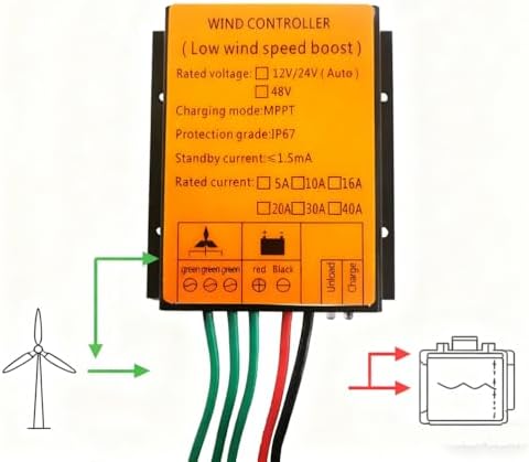 220V MPPT Charge Controller 10A-40A, 6000W-10000W for 12V/24V/48V Wind Turbine Generator, Waterproof IP68, Efficient Solar & Wind Energy Management System