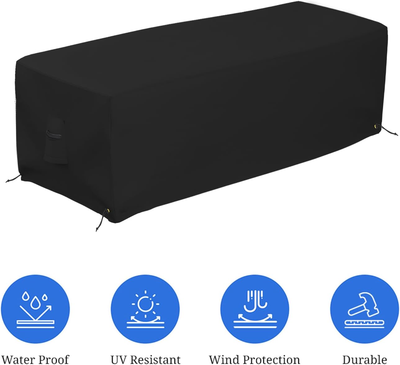 Covers & all Outdoor Rectangular Fire Pit Cover, Rectangle Heavy Duty18 Oz Waterproof UV & Weather Resistant, for Patio Lawn Garden Outside, Air Vents & Drawstrings (48