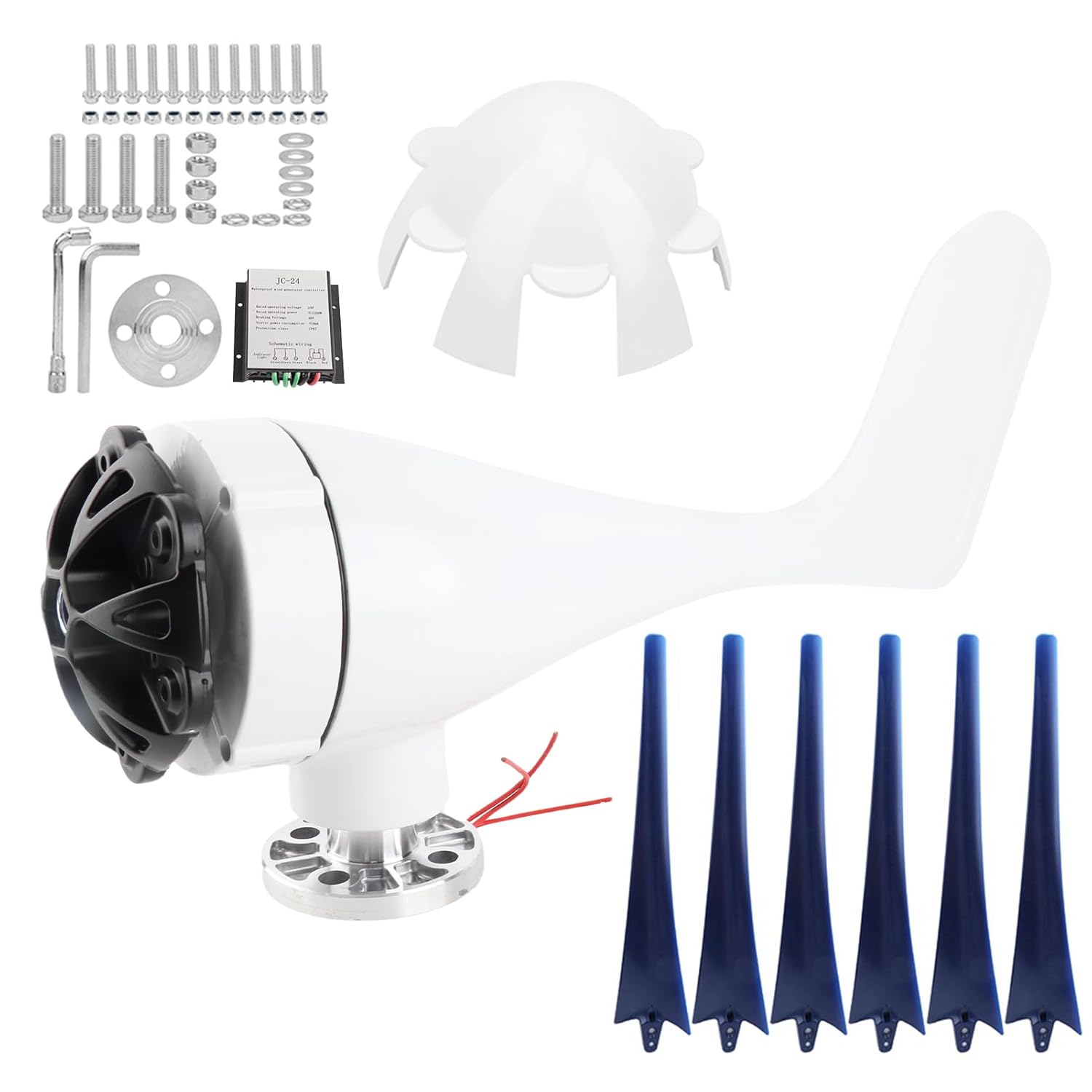 Generator Vibration Supply Speed,Professional Wind Turbines Small Windmill Generator 6 Blade Industrial Machinery Machine 800W (24V)