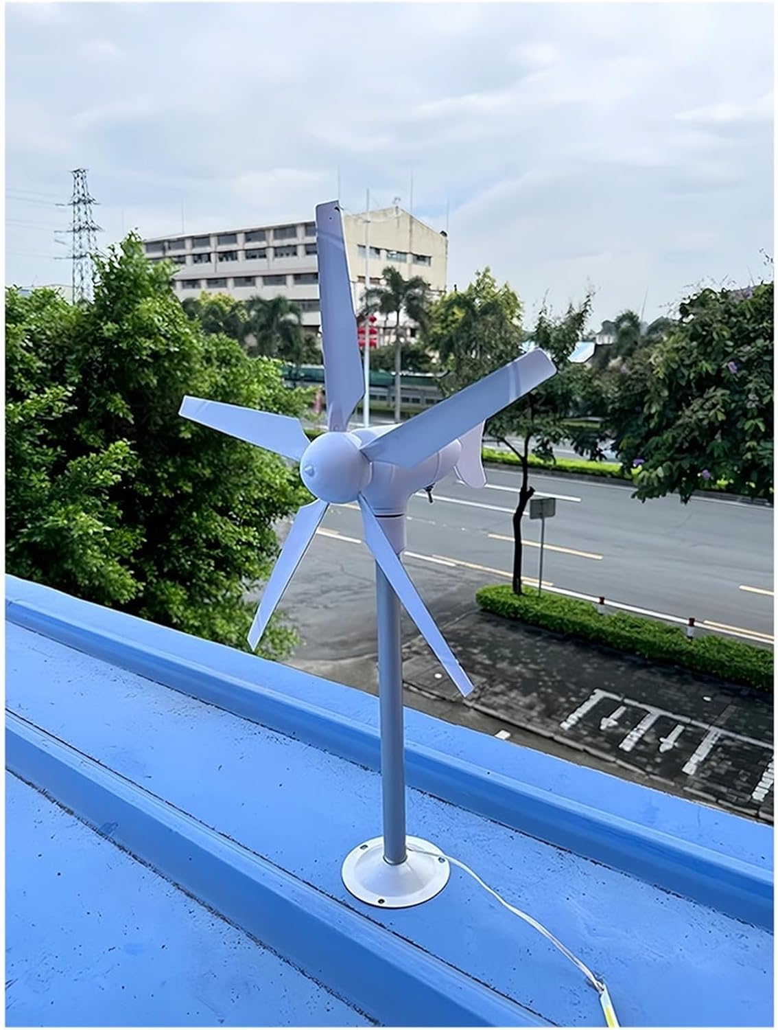 Wind Power DIY Kit 5-Blade Mini Wind Turbine Model Three-Phase Permanent Magnet Brushless Outdoor Windmill DIY Small Wind Turbinefor Homes Learn About Renewable Energy & Power