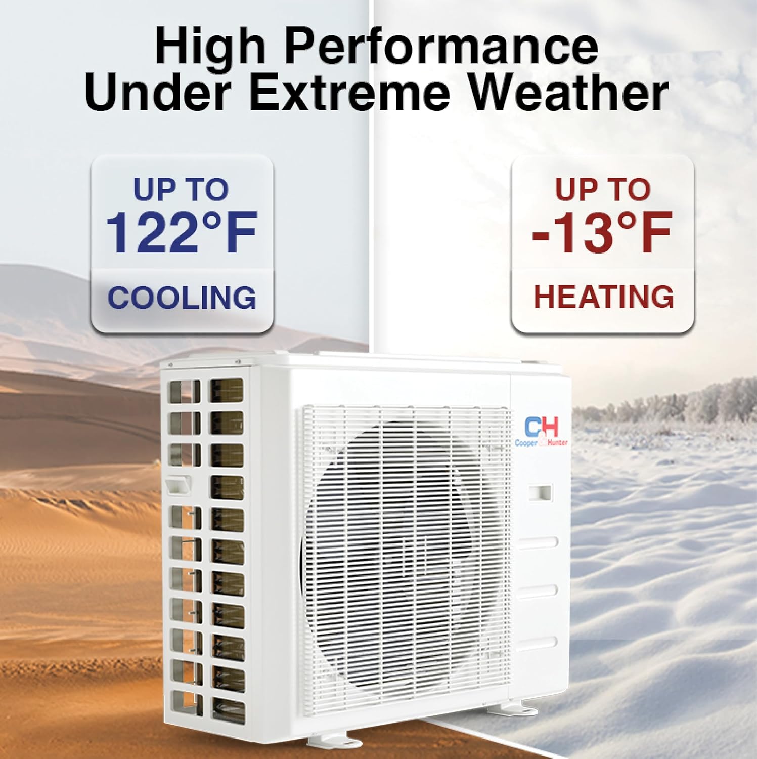 Cooper & Hunter 24,000 BTU Ductless Mini Split Air Conditioner & Heat Pump – 23.5 SEER2 – 230V Inverter – 16FT Installation Kit Included – Midnight Edition