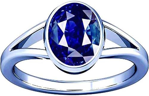 Ramneek Jewels 4.25-4.50 Carat Blue Sapphire/Neelam Gemstone Silver Ring For Men And Women