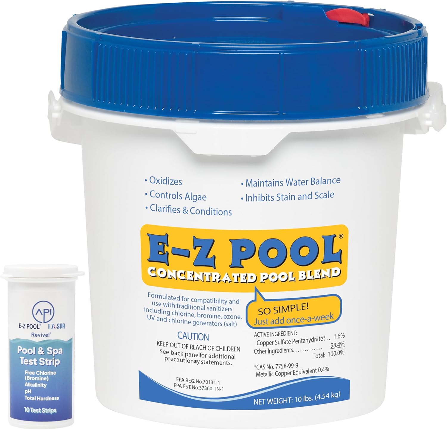 EZ Pool Concentrated Pool Blend Water Care 10 LB with Test Strips