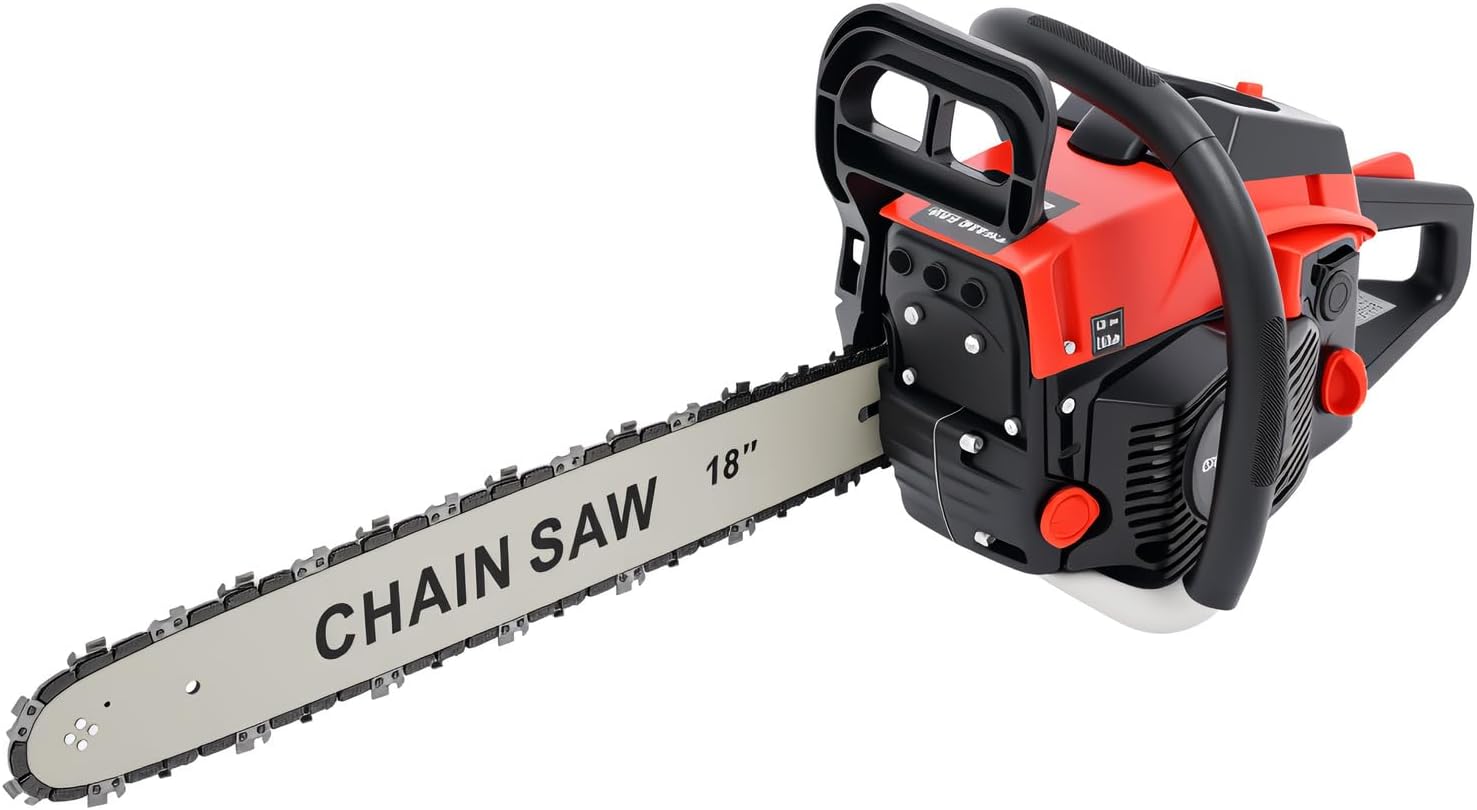 2-Stroke Gas Powered Chainsaw, 58CC 2.2KW Handheld Gasoline Chain Saw with 18