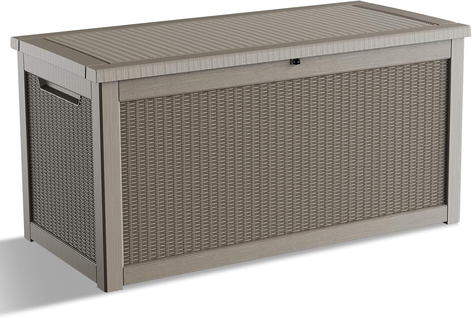 320 Gallon Waterproof Outdoor Storage Box, UV Resistant Resin Deck Box with Hydraulic Rod for Reinforced Stability, Perfect for Patio, Garden, and Pool（Grey，320 Gallon）