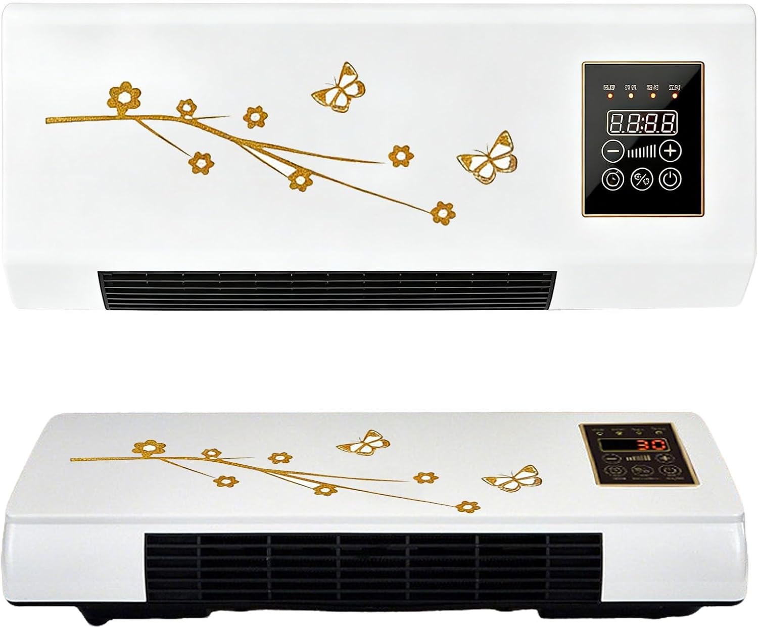 Portable Air Conditioner 2 In1 Mini Wall Mounted Smart Cooling and Heating Air Conditioner Fan for Bedroom Heater AC Unit Heating System Combo for Bathroom Office, RV(Yellow)