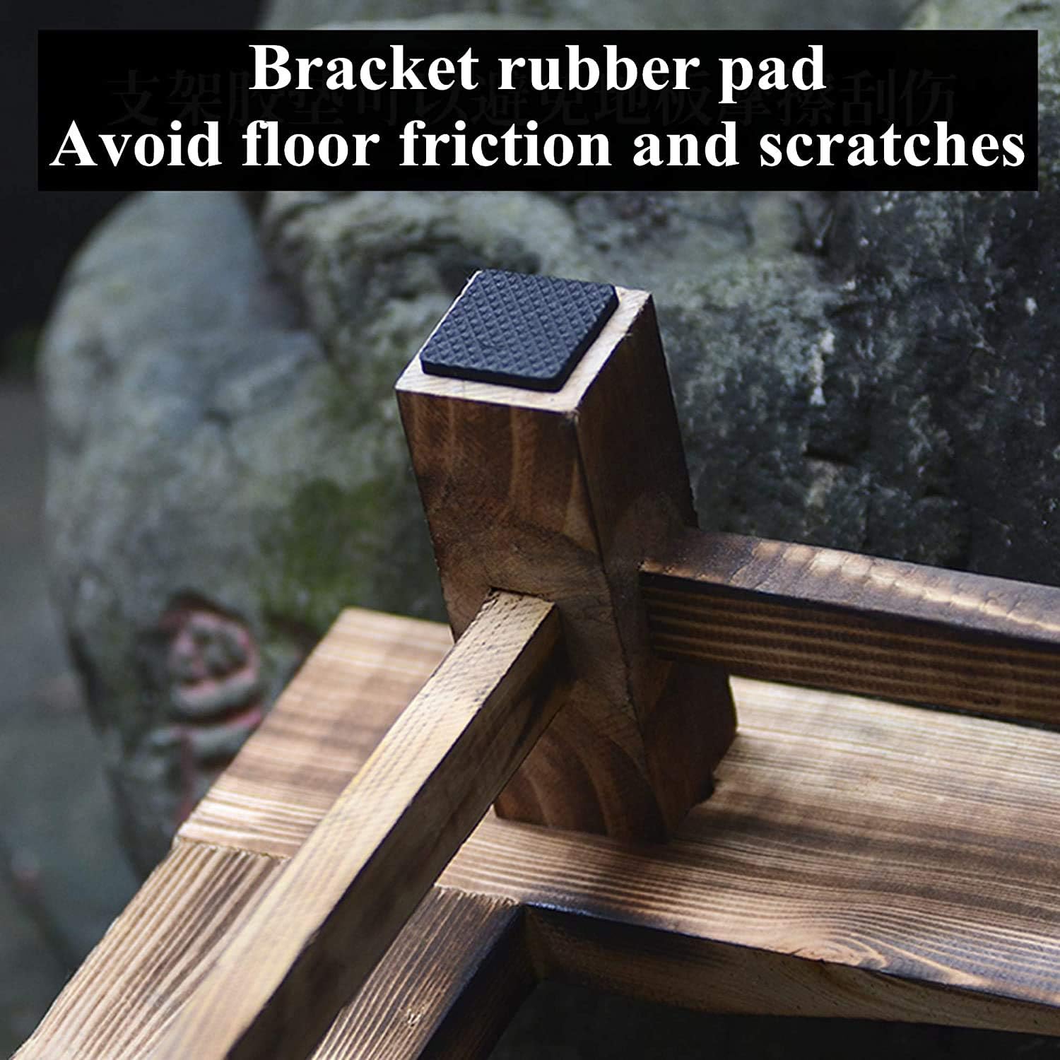 Fire Pit 24 Inch Layer Fire Pit Table, Metal Bonfire Firepit, Built-in Fire Bowl with Wood Table, Garden Fireplace for Camping