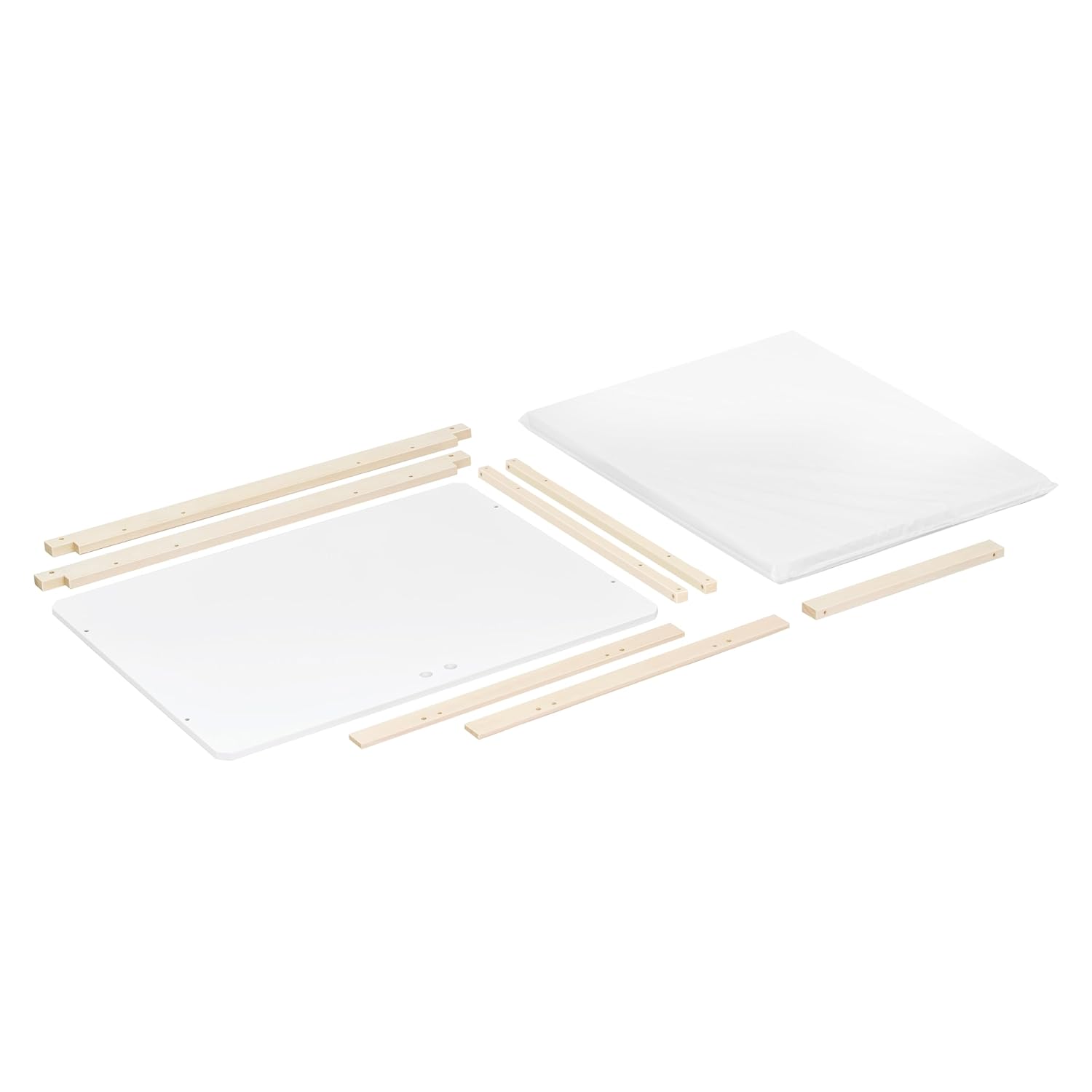 Babyletto Rolli All-Stages® Midi Crib Conversion Kit in Washed Natural, Greenguard Gold Certified, FSC Certified, Portable & Adjustable with Pad Included