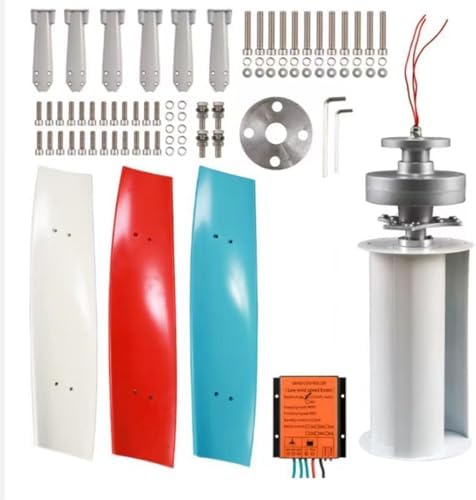 2000W Vertical Axis Wind Turbine Generator Kit, 2KW 3-Blade Permanent Magnet Wind Power System, 12/24V with Controller, Quiet Design for Home, Boat, Street Lighting