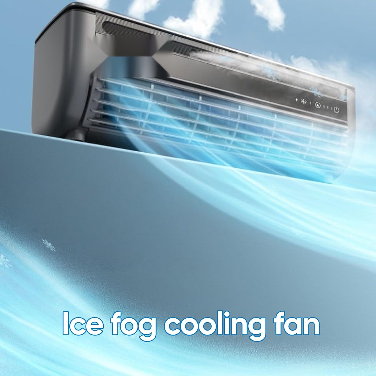 Saker Portable Air Conditioner,Mini AC Cooler for Kitchen - Portable Air Conditioner Fan w/Cool Mist, Battery-Powered, Wall Mountable, Easy Clean (grey)