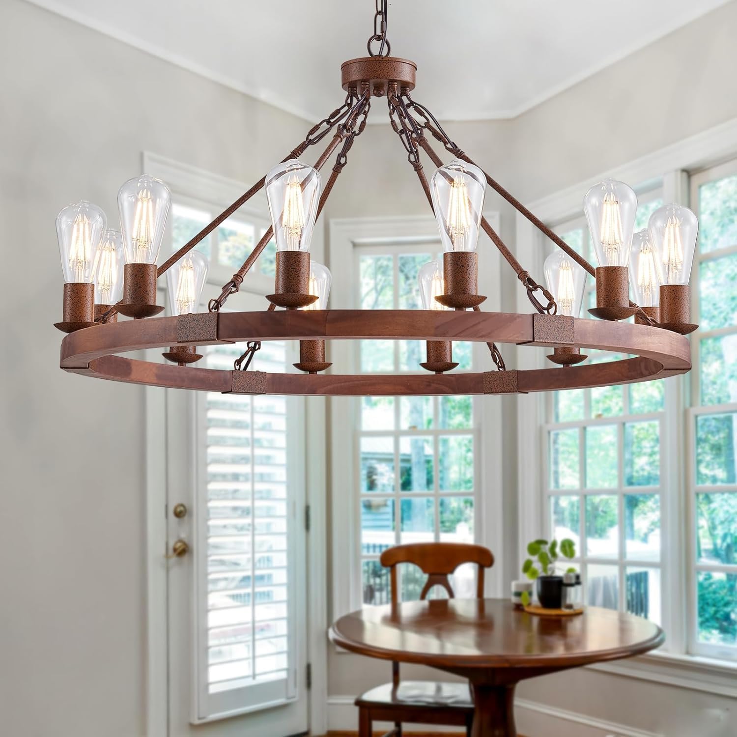 Farmhouse Wagon Wheel Chandelier 32.5