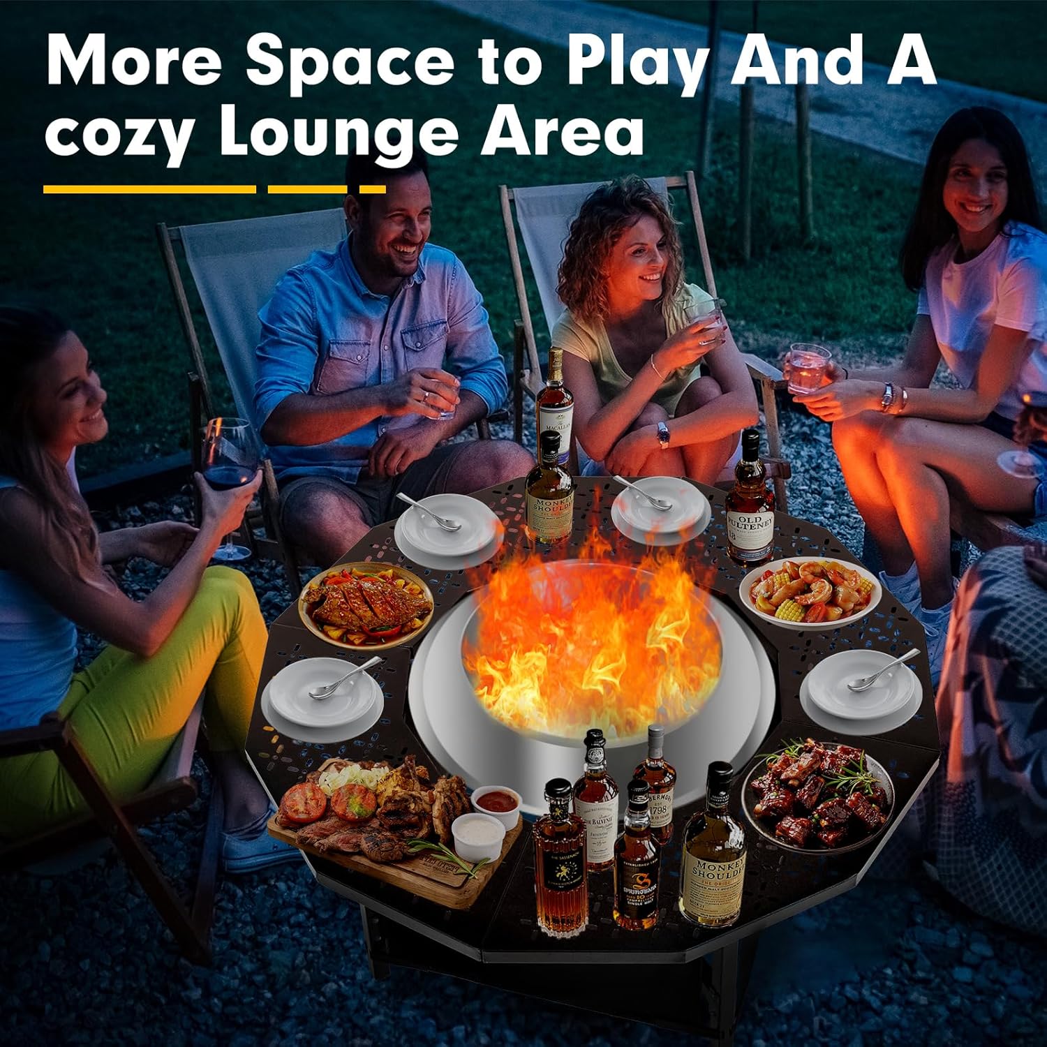 40 Inch Fire Pit Surround Tabletop for Solo Stove Bonfire up to 19.5