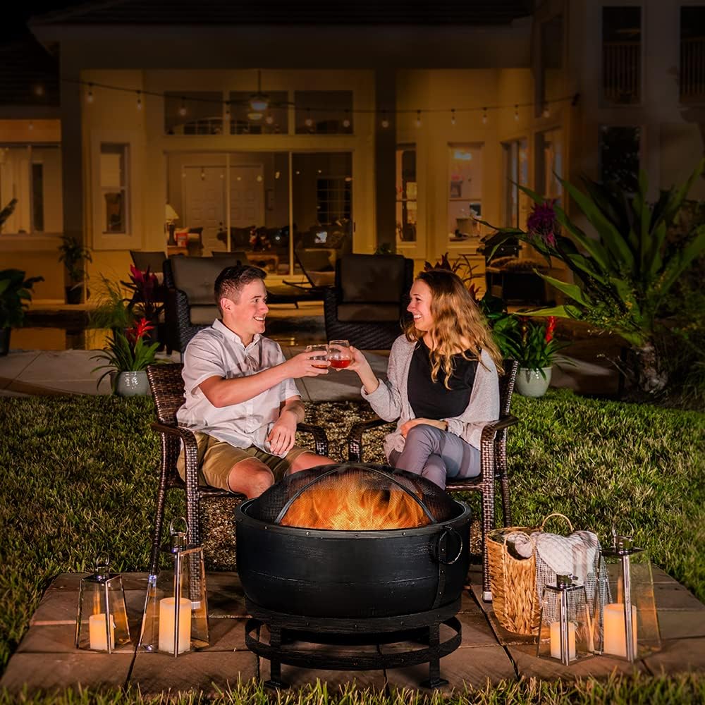 Endless Summer Wood Burning Outdoor Fire Pit with Kettle Design