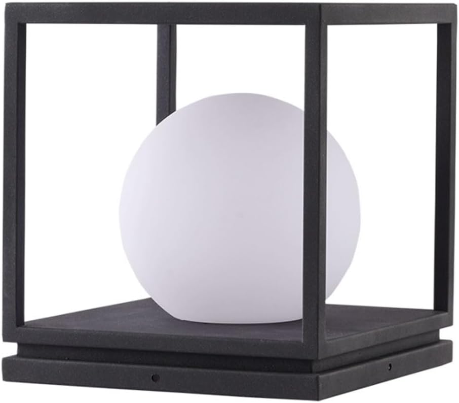 Outdoor Lawn Post Cap Light Classical Garden Lantern Unique Square Design Post Light Fixture for Fence Patio Path 60W E26 Pillar Light Deck Garage Yard Garden Driveway Home Lawn Walkway