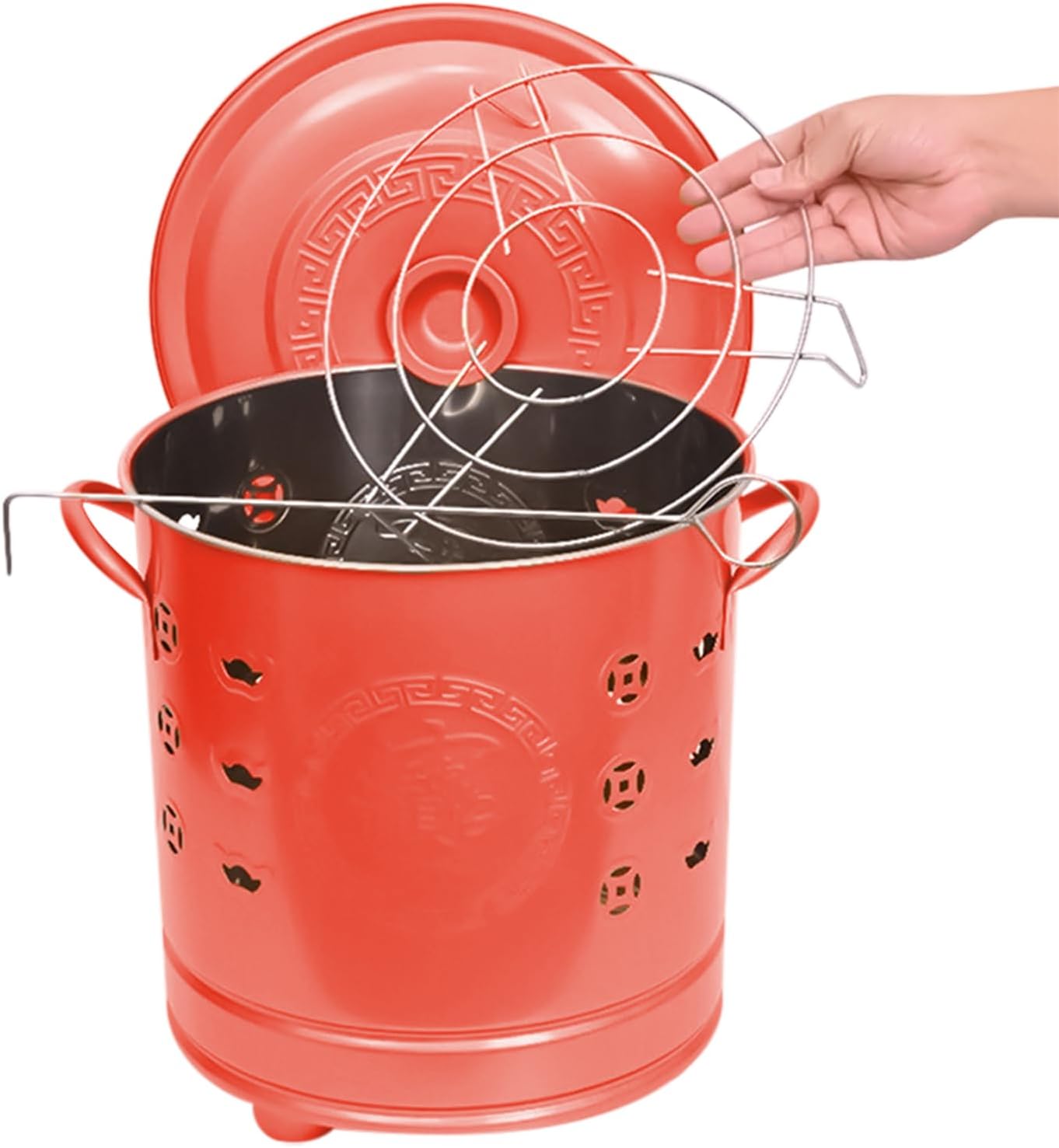 Burn Barrel, Stainless Steel Burning Fire Barrel with Lid, Outdoor Fire Pit for Trash, Paper, Yard, Courtyard, Backyard, Garden, Patio, Camping, and Fireplaces, Durable and Heat-Resistant for Home