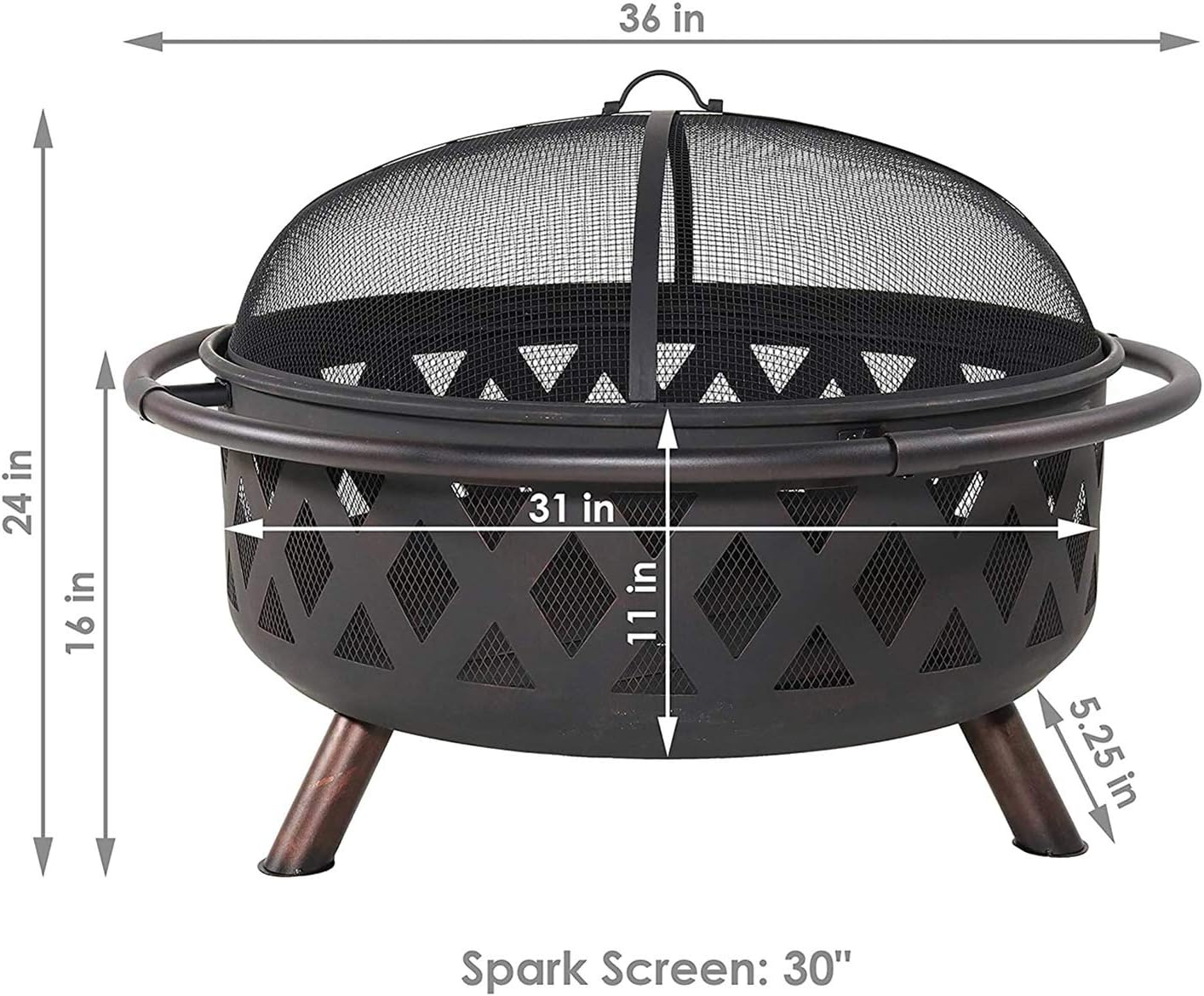 36 Inch Outdoor Fire Pit,with Cooking BBQ Grill Grate Fireplace Poker,Large Portable Wood Burning Firebowl
