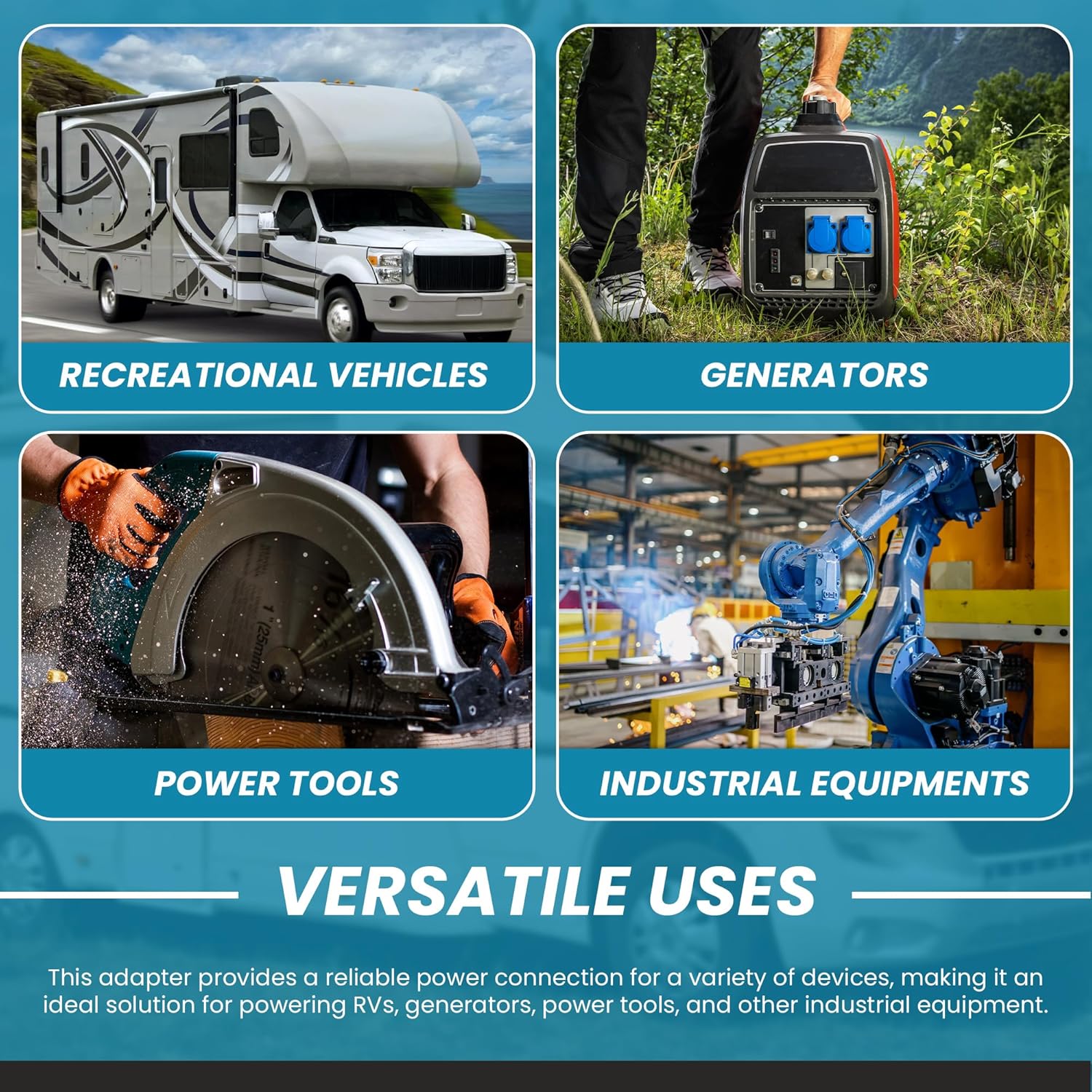 IronBox Electric TT-30P to L5-30R Adapter and Extension - 30A, 125V, 10/3 SOOW - Heavy Duty Plug Connector Adapter Cable - UL Listed Power Cord for Generator, Camper, RV, Travel Trailer & More (20ft)