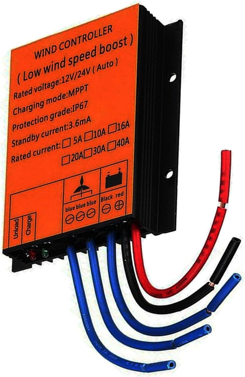 48v, 5000W Low Wind Speed Wind Turbine Regulator, Waterproof Turbine Charger Controller with LED Indicator Wind Turbines