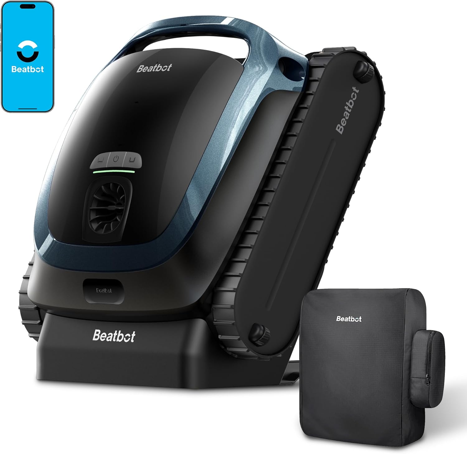 Beatbot AquaSense 2 Cordless Pool Vacuum Cleaner with Protection Cover, Smart Surface Parking, Double-Pass Waterline Scrubbing, Clean Floor, Wall & Waterline, In-Ground Pools up to 3,230 sq.ft, Blue