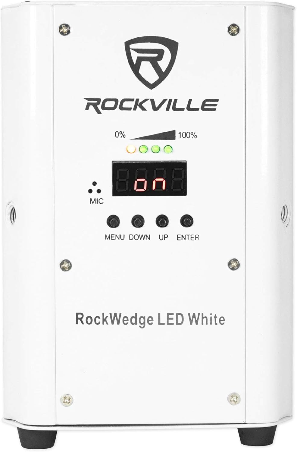 Rockville RockWedge LED White Bundle: (6) RGBWA+UV Rechargeable Wireless DMX Wash DJ Up-Lights, 25W Power Consumption, ROCKFORCE W4 384 Channel Wireless DMX Lighting Controller with MIDI, 7-Items