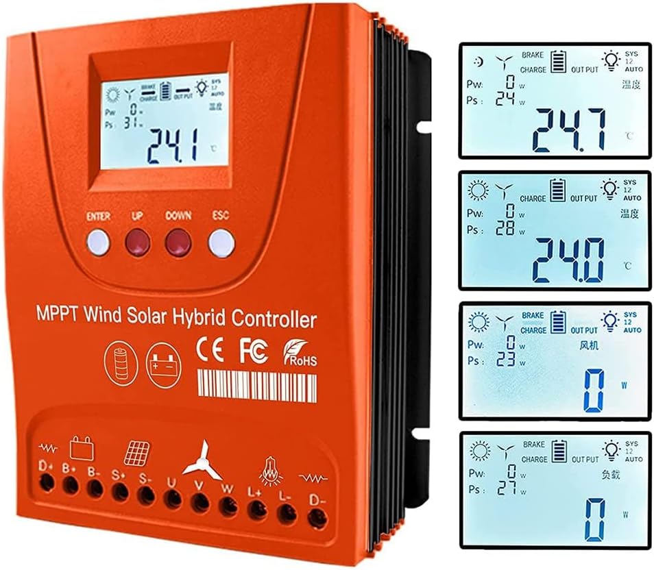 3000W 12V 24V 48V 0~1500W Wind 0~1500W Solar MPPT Wind Solar Hybrid Controller Pioneer Version Charge Lithium & Lead Acid Gel Battery