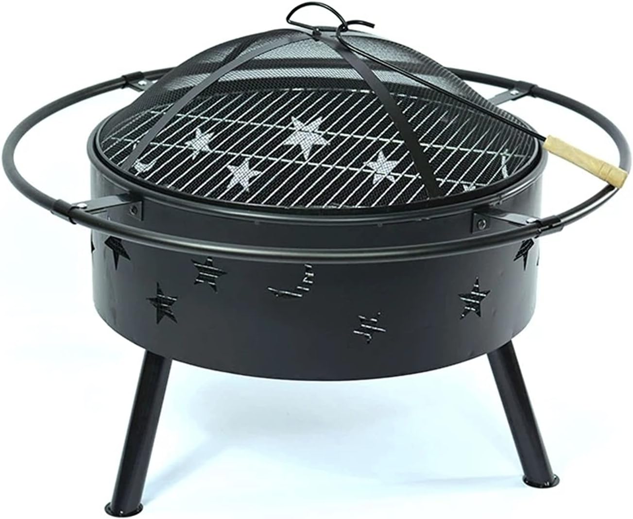 Outdoor Brazier Outdoor Party Household Barbecue Oven Bonfire Stove Charcoal Stove Heating Basin BBQ Fire Pit (Color : Black, Size : 84x84x55cm) (Black 84x84x55cm)